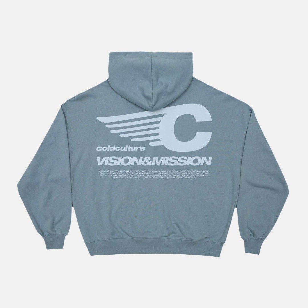 VISION MISSION HOODIE SHADY BLUE - Cold Culture