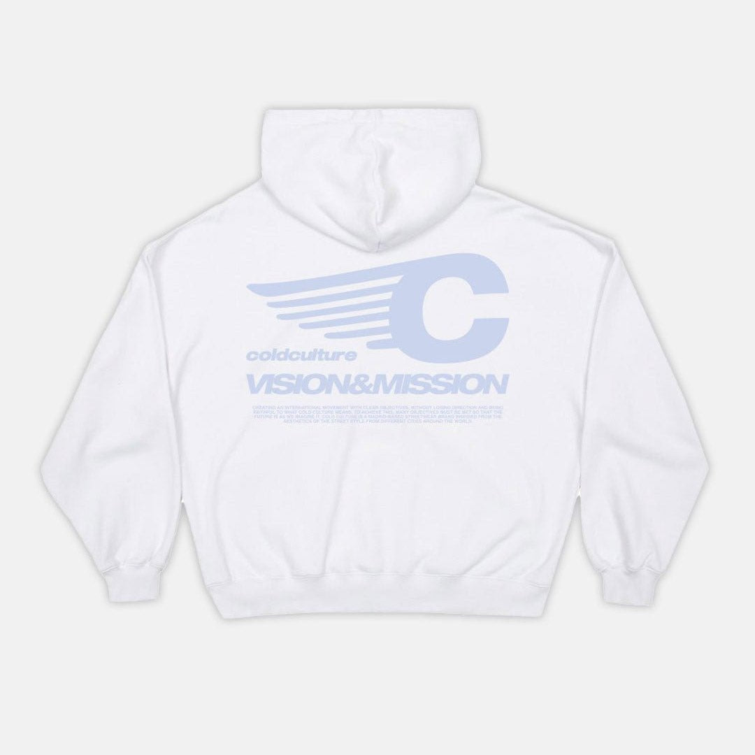 VISION MISSION HOODIE WHITE - Cold Culture