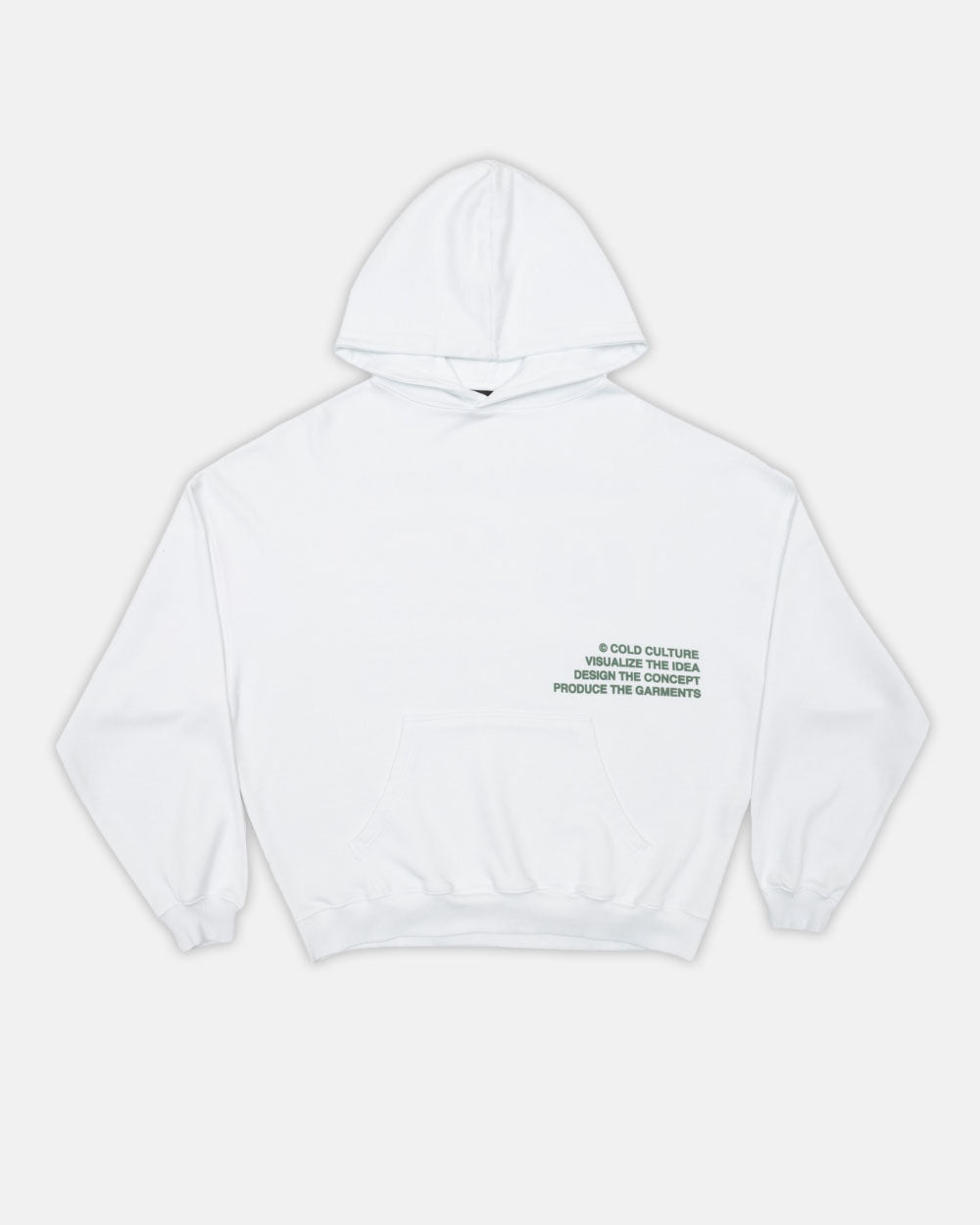 VISUALIZE HOODIE WHITE - COLD CULTURE