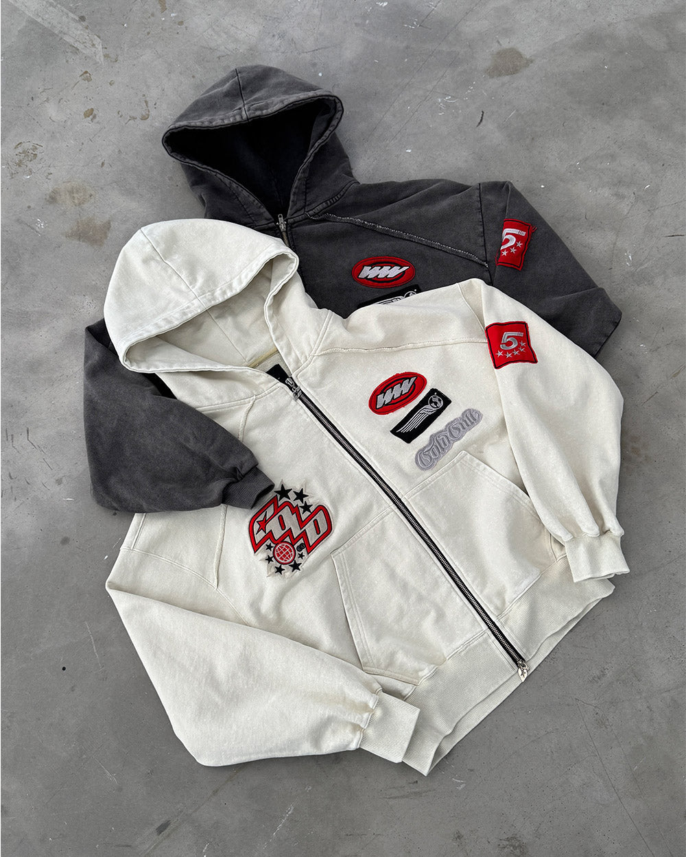 WALKER ZIP HOODIE LIGHT GREY - COLD CULTURE