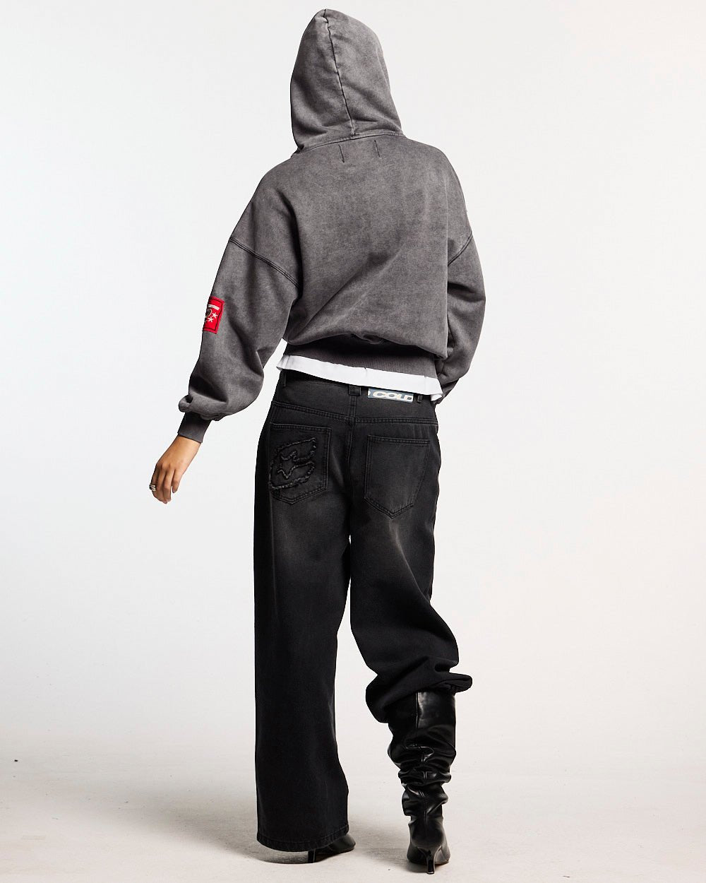 WALKER ZIP HOODIE WASHED BLACK - Cold Culture