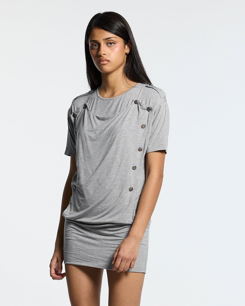 WHISK DRESS HEATHER GREY - Cold Culture