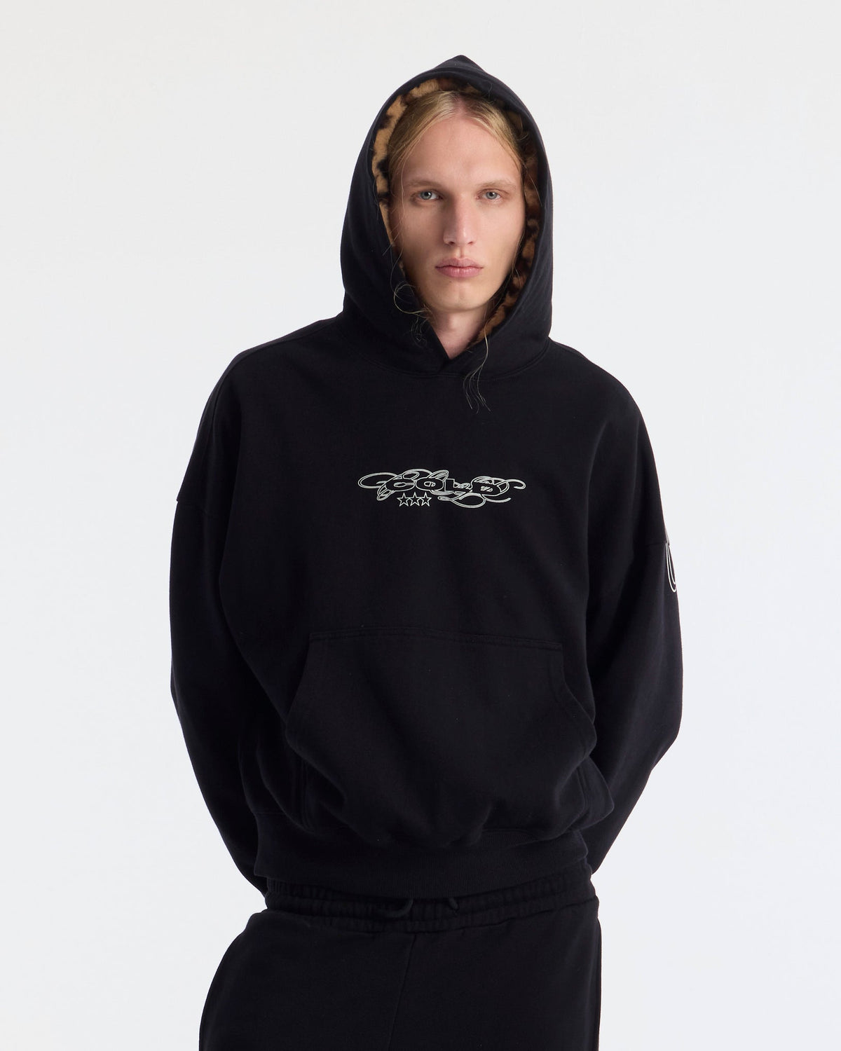 WILD LEOPARD HOODIE BLACK - Cold Culture