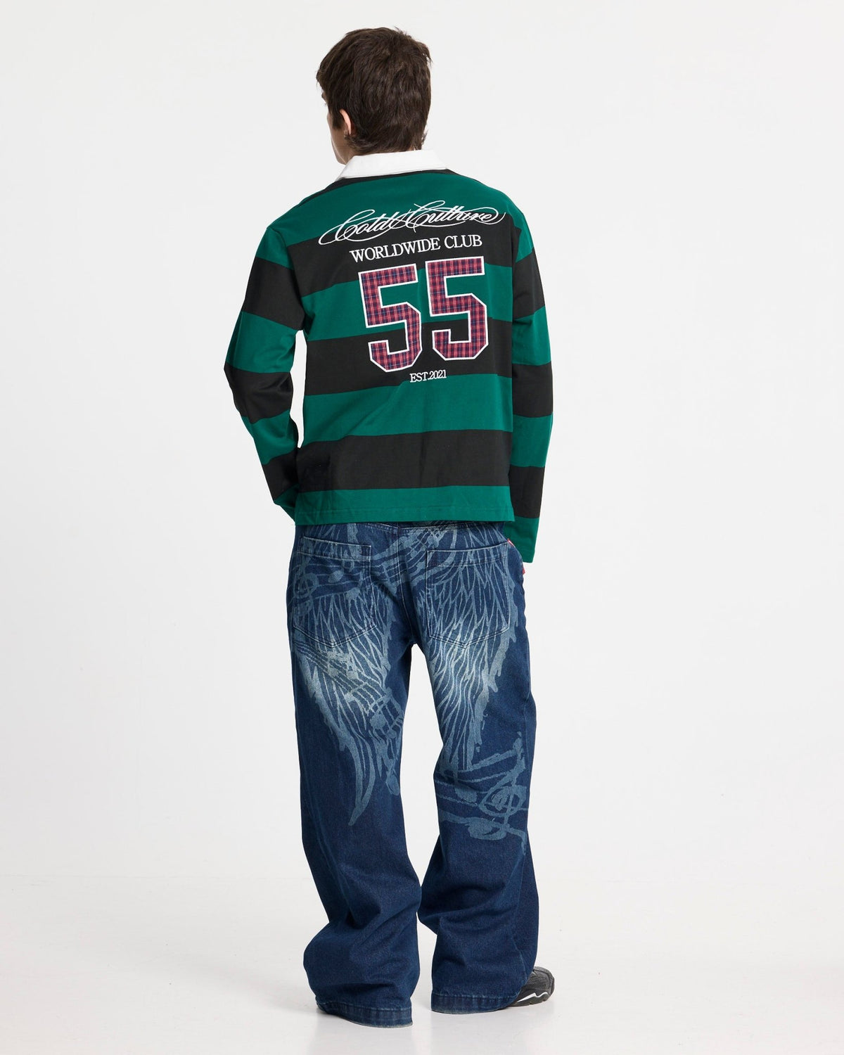 WINDSOR LONGSLEEVE POLO BLACK AND GREEN - Cold Culture