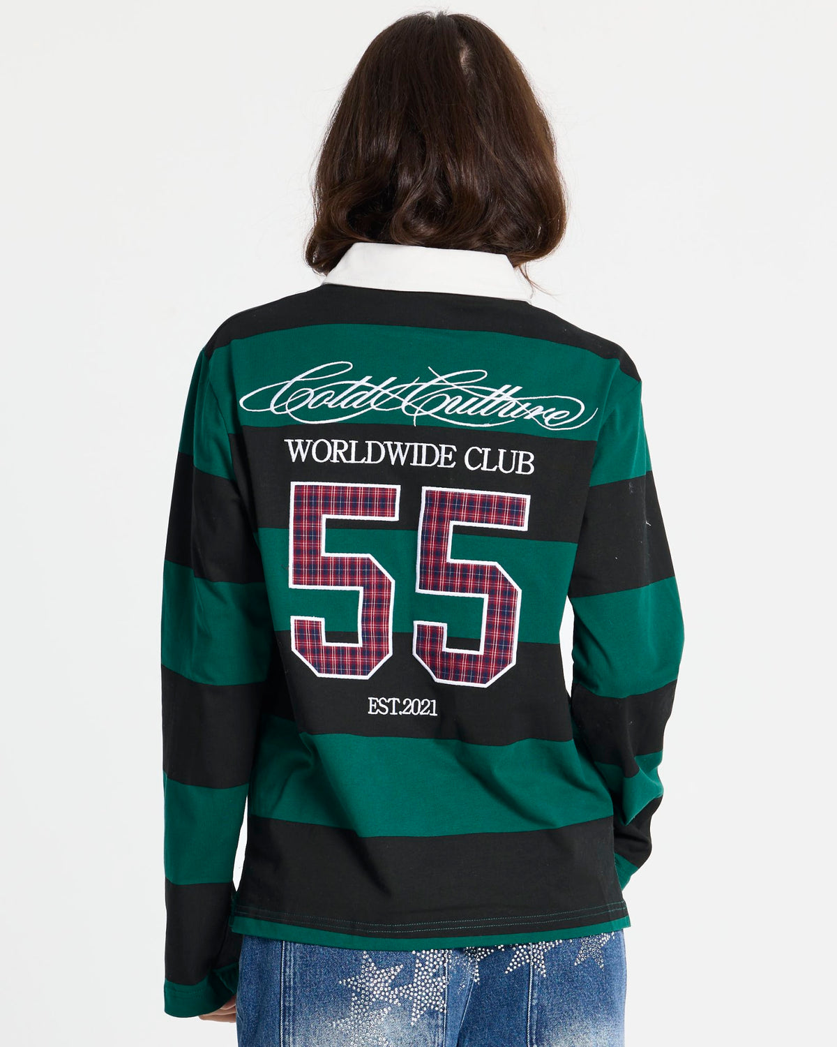WINDSOR LONGSLEEVE POLO BLACK AND GREEN - Cold Culture