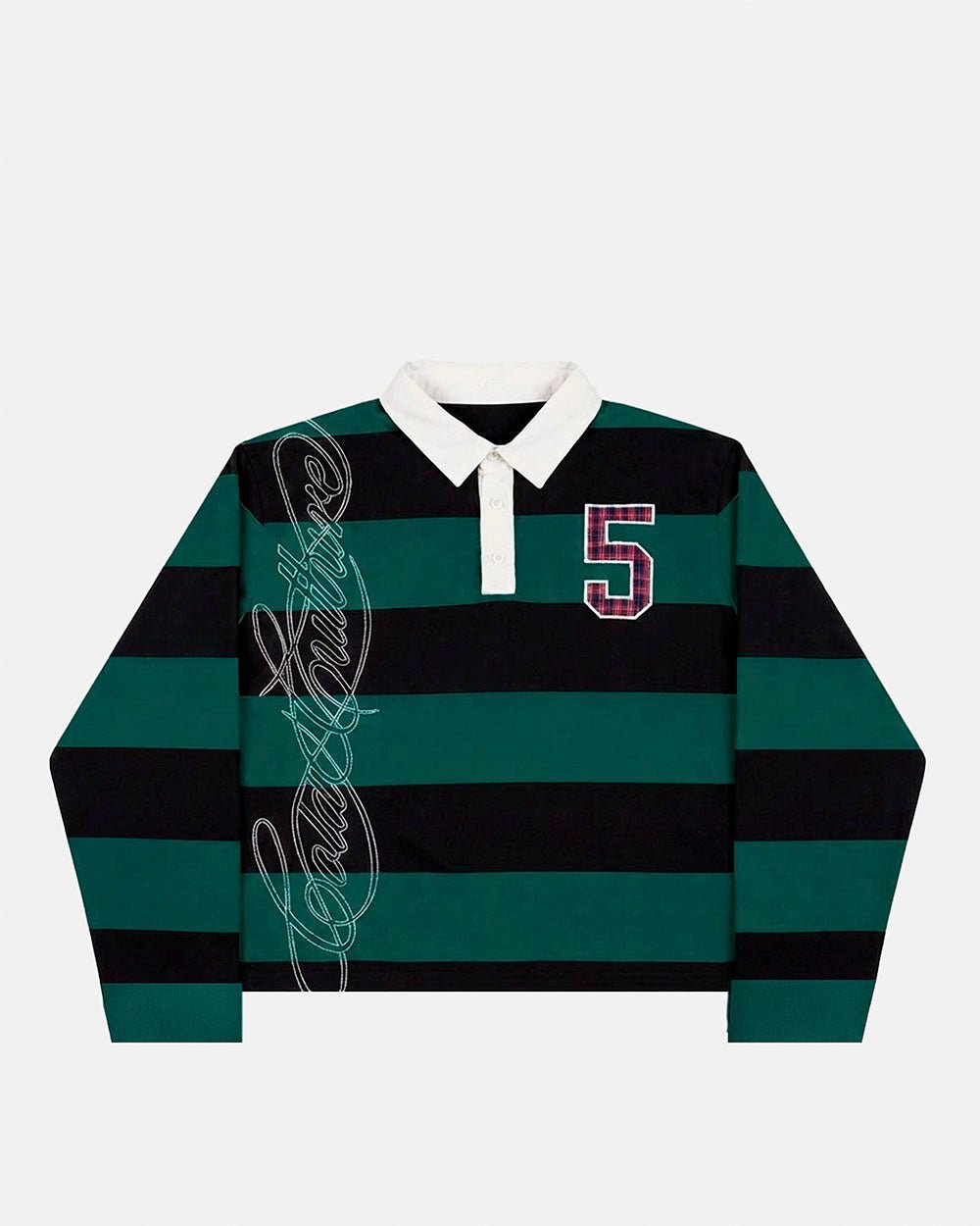 WINDSOR LONGSLEEVE POLO BLACK AND GREEN - Cold Culture