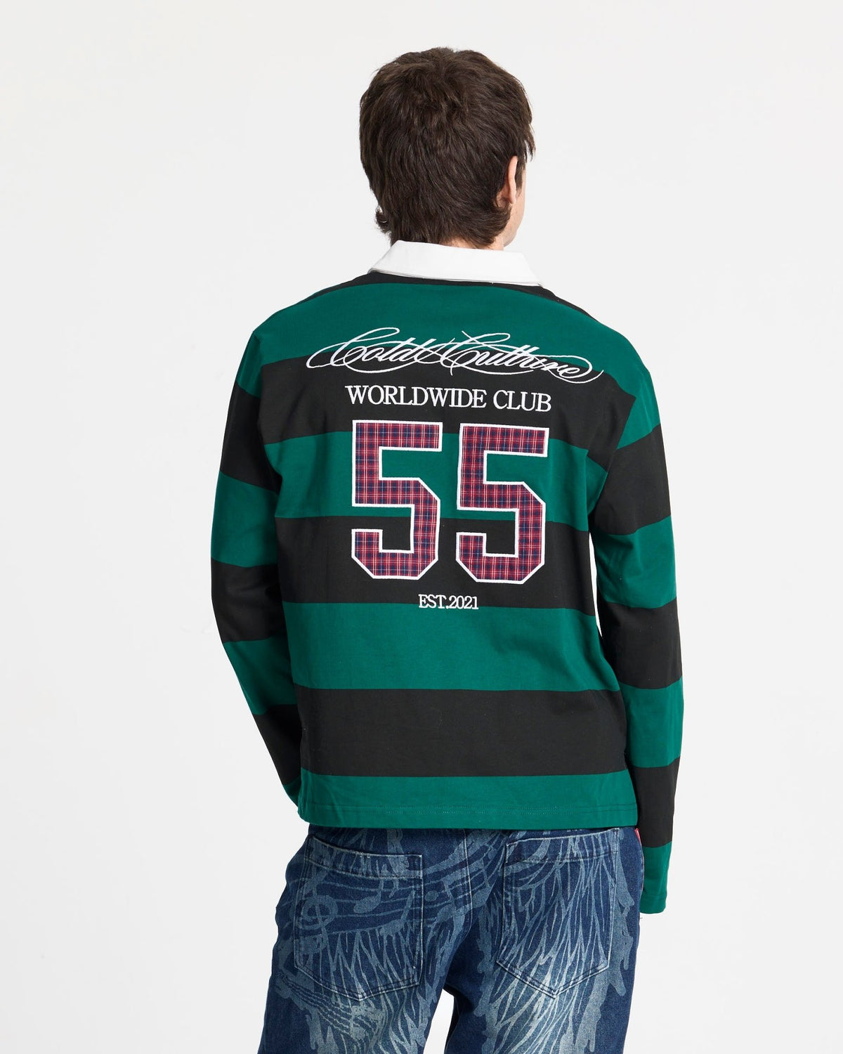 WINDSOR LONGSLEEVE POLO BLACK AND GREEN - Cold Culture