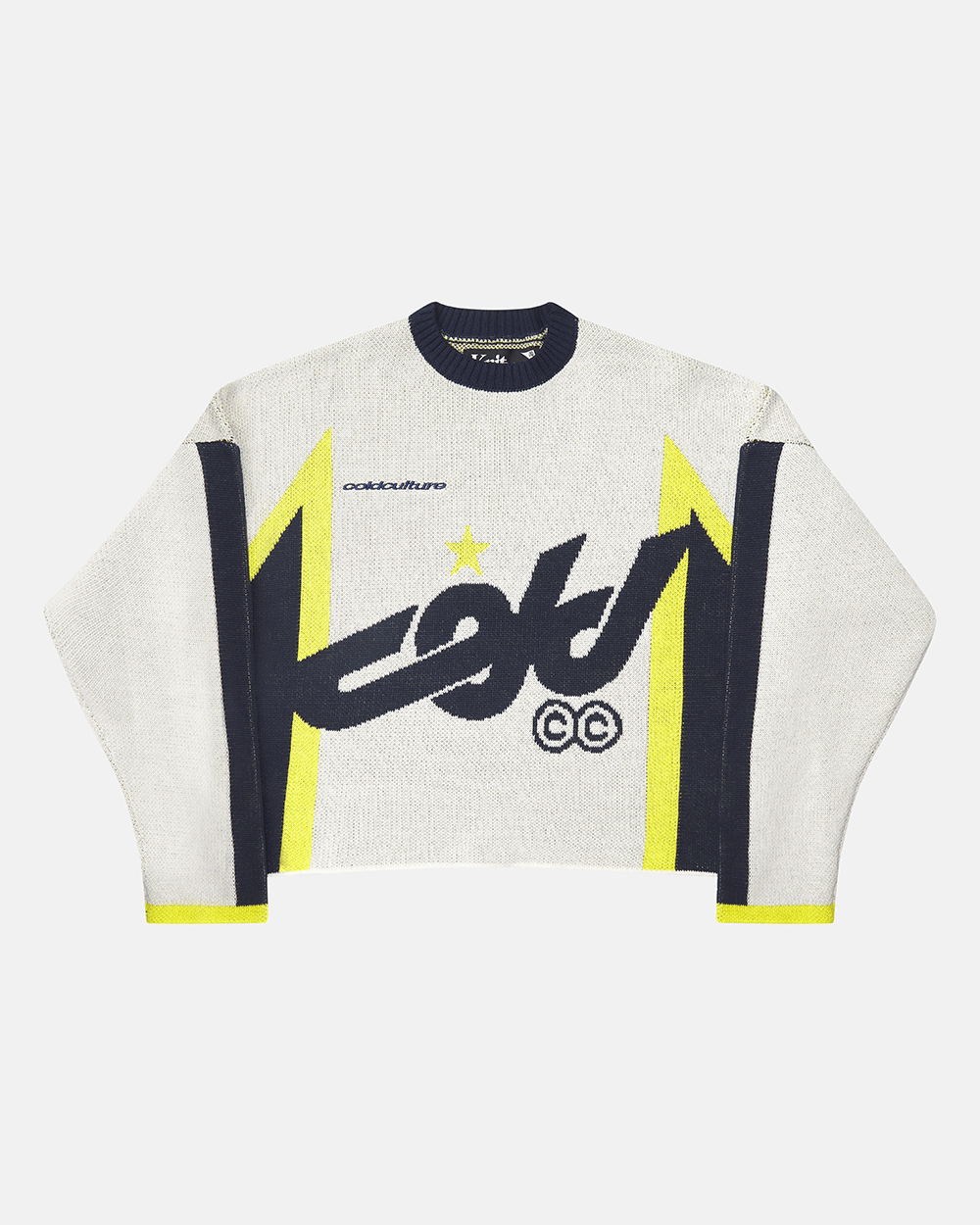 WINNER KNIT BEIGE, DARK BLUE & YELLOW - Cold Culture