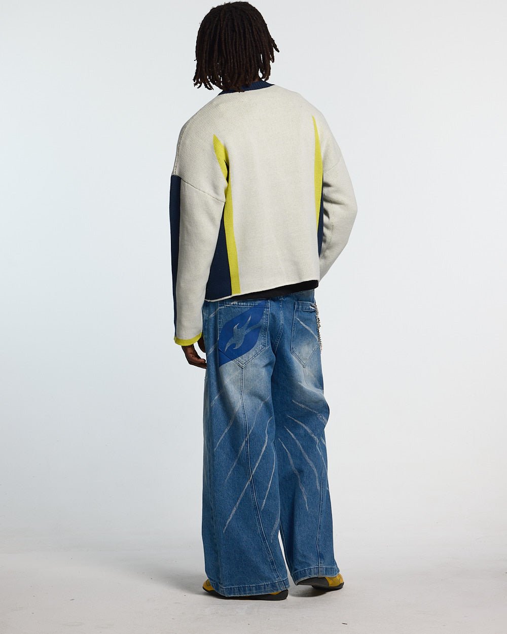 WINNER KNIT BEIGE, DARK BLUE & YELLOW - Cold Culture