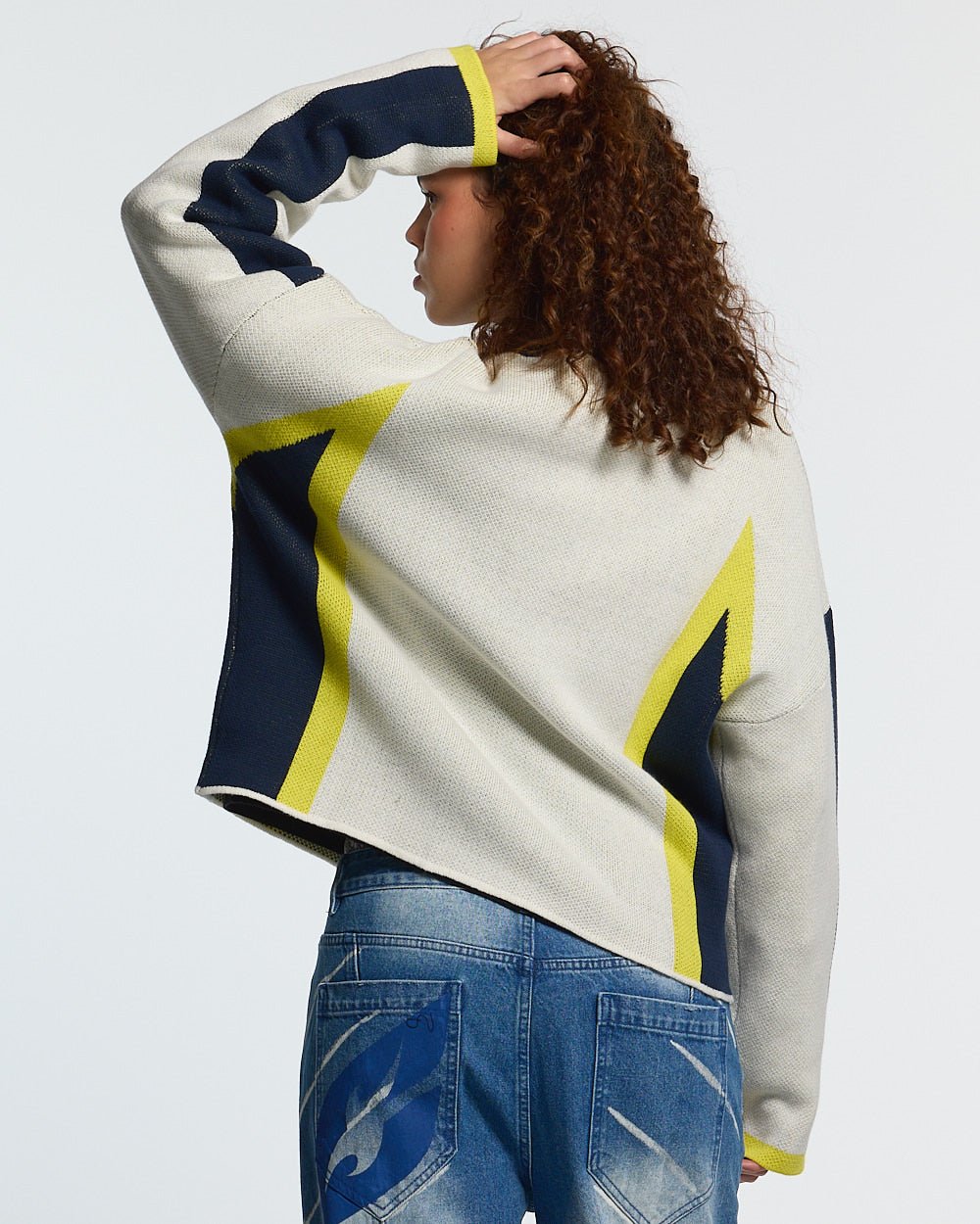 WINNER KNIT BEIGE, DARK BLUE & YELLOW - Cold Culture