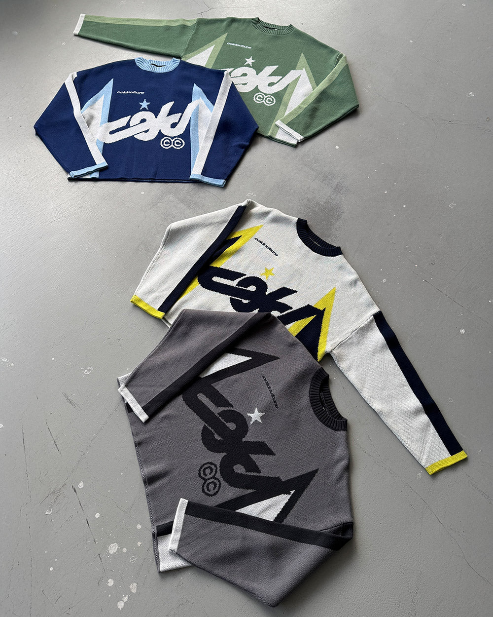 WINNER KNIT BEIGE, DARK BLUE & YELLOW - Cold Culture