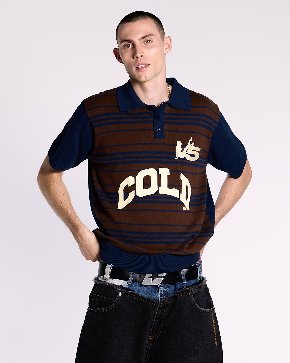 WINNERS V5 POLO BROWN AND BLUE - COLD CULTURE
