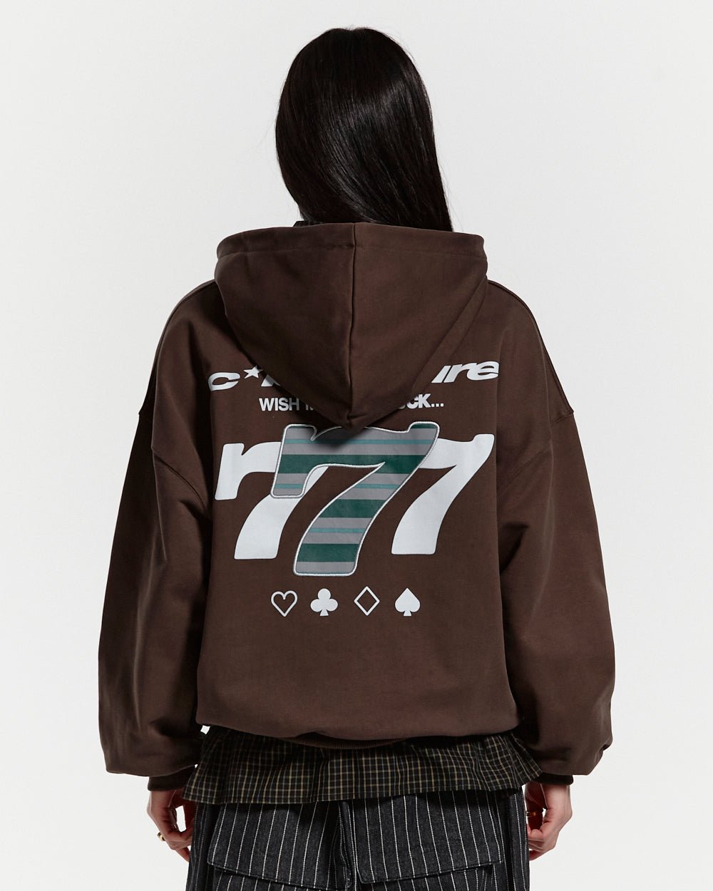 WISH ME LUCK ZIP HOODIE CHOCOLATE - COLD CULTURE