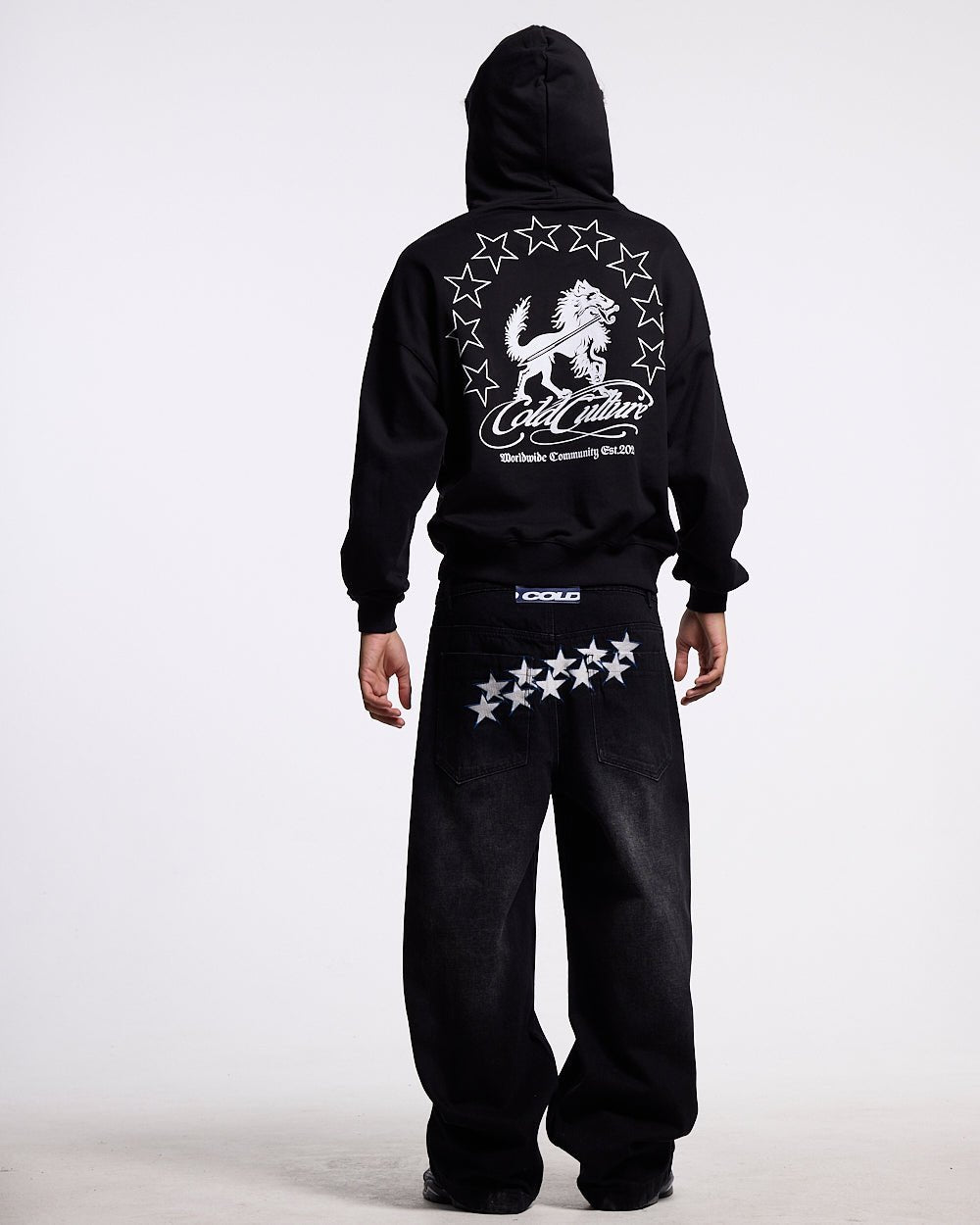 WOLFY HOODIE BLACK - Cold Culture
