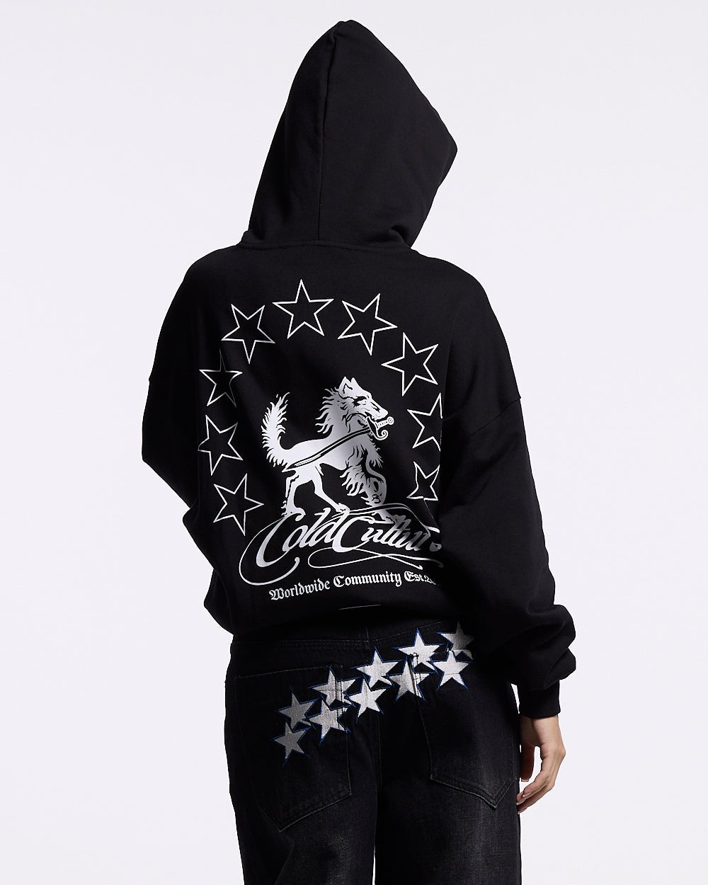 WOLFY HOODIE BLACK - Cold Culture