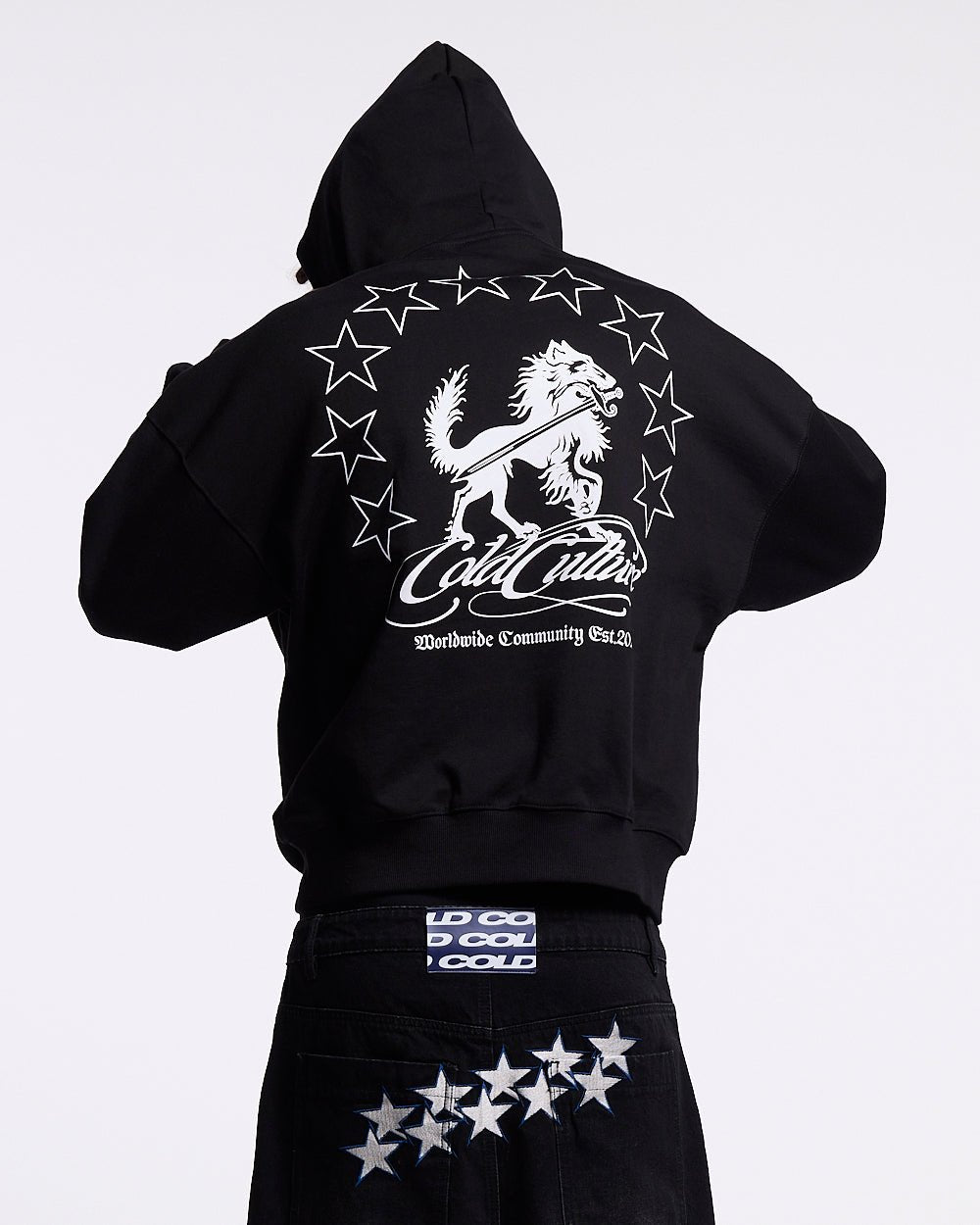 WOLFY HOODIE BLACK - Cold Culture