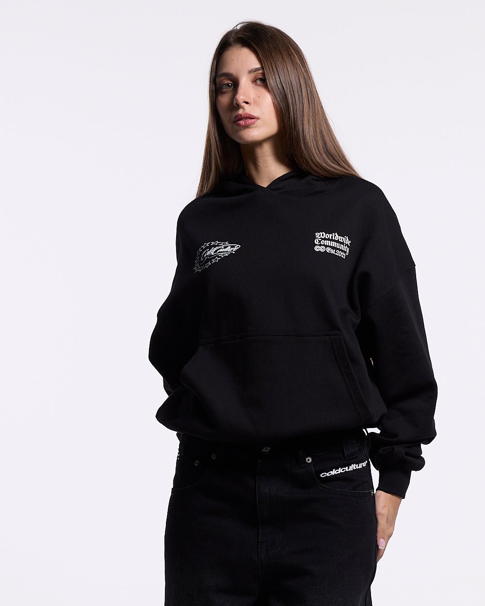 WOLFY HOODIE BLACK - Cold Culture