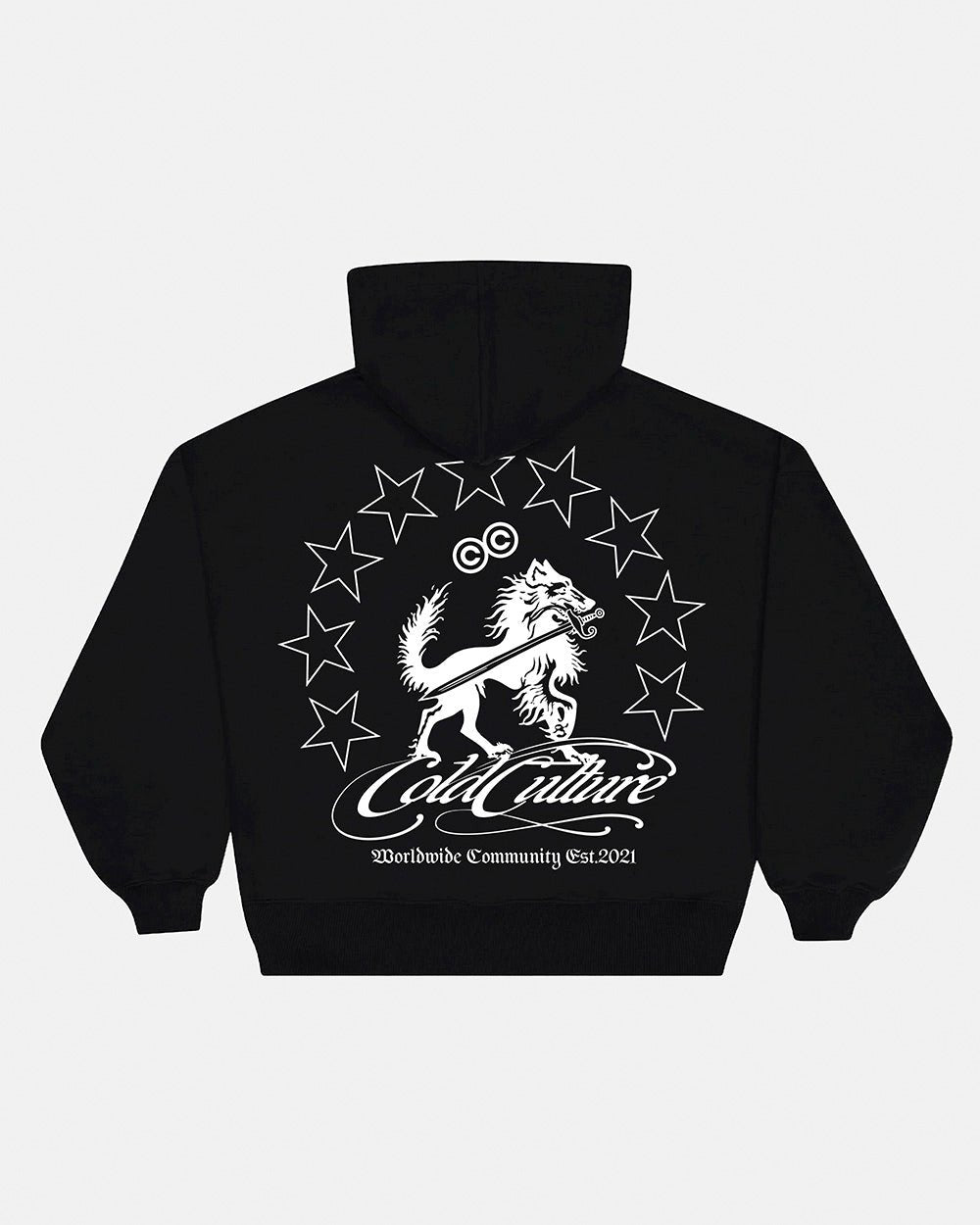 WOLFY HOODIE BLACK - Cold Culture