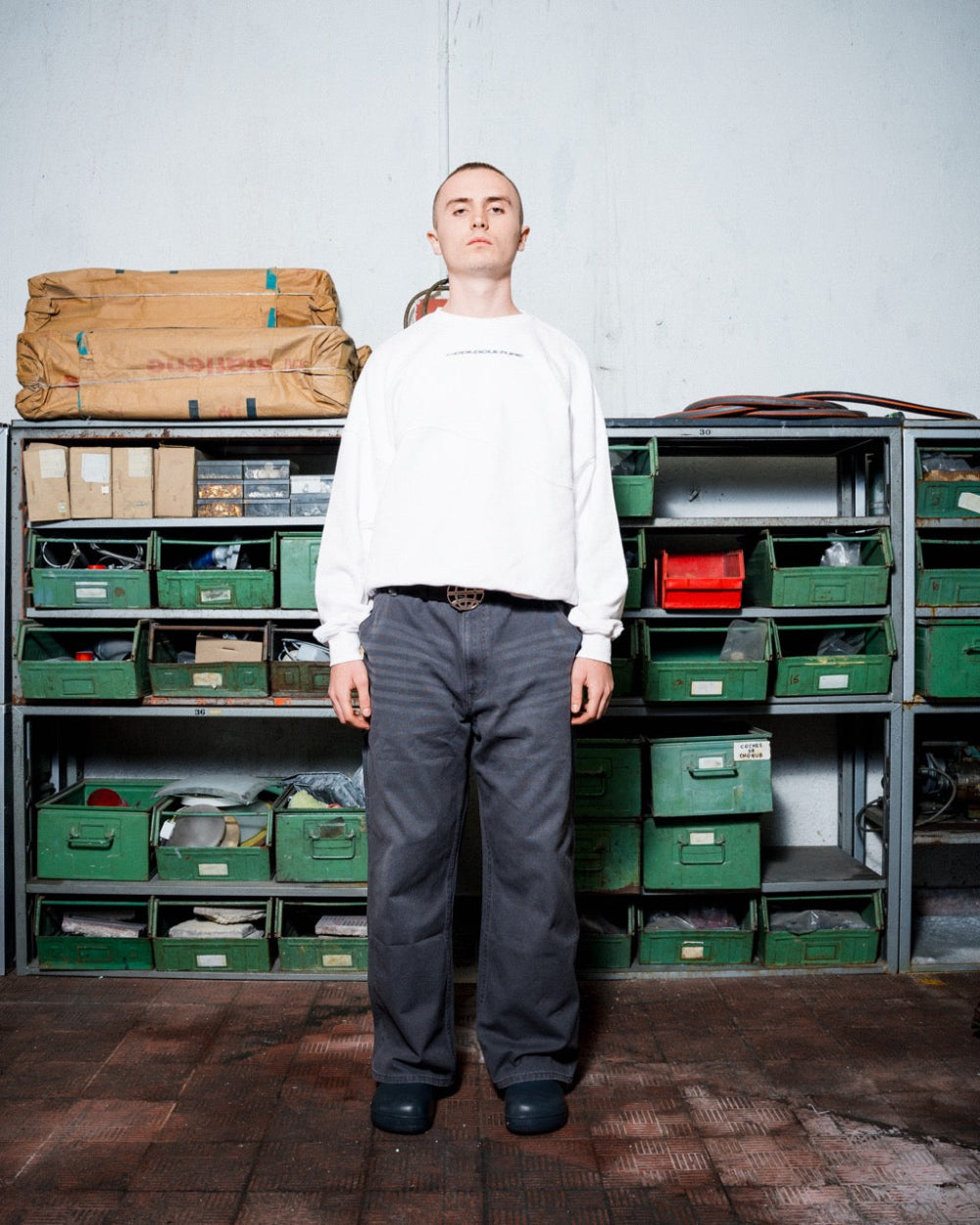 WORKER PATCHWORK CREWNECK WHITE