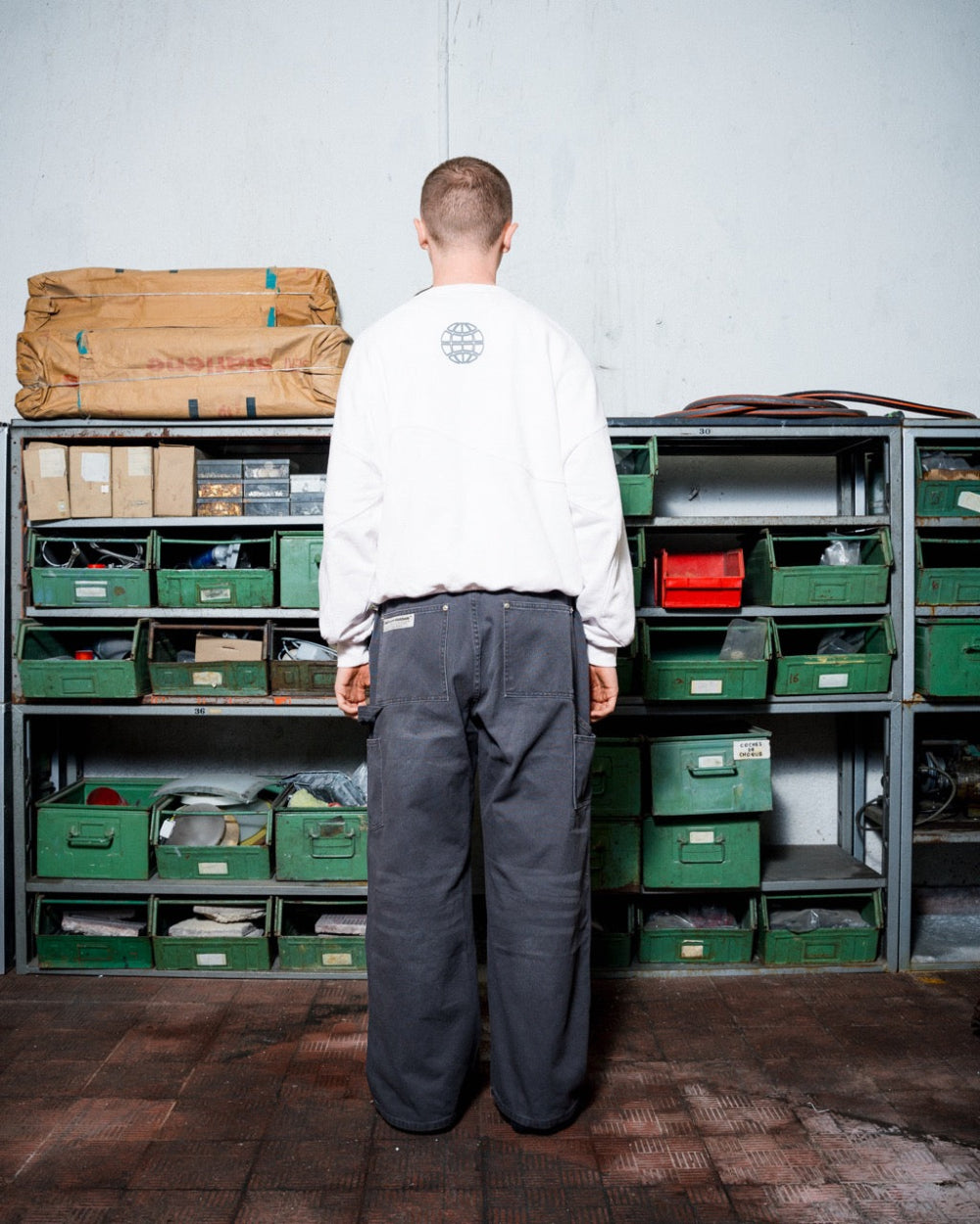WORKER PATCHWORK CREWNECK WHITE