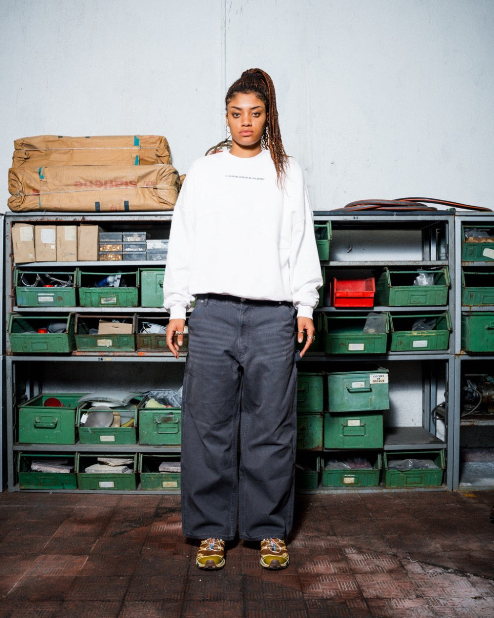 WORKER PATCHWORK CREWNECK WHITE