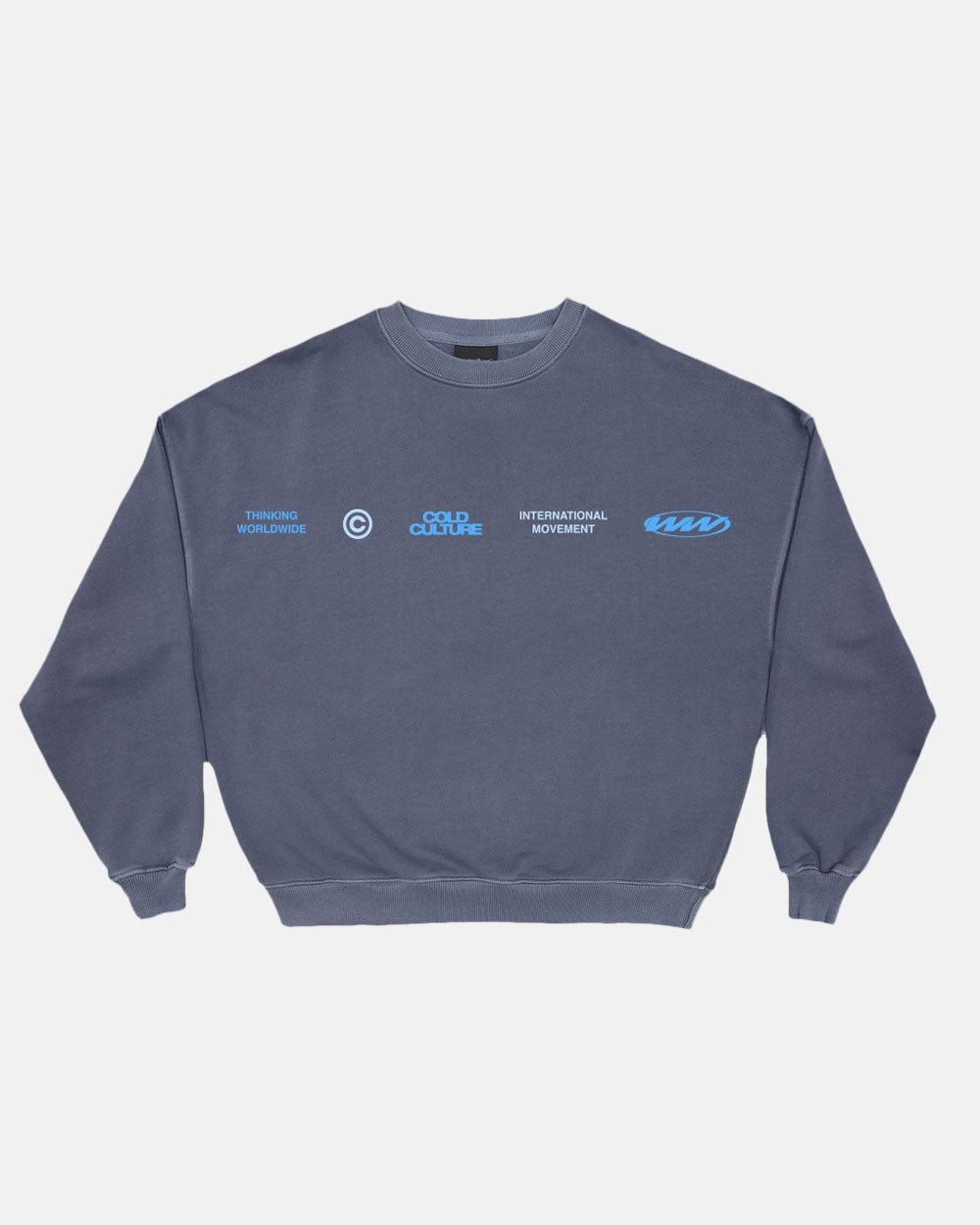 WORLDWIDE CIRCLE CREWNECK DARK BLUE - COLD CULTURE