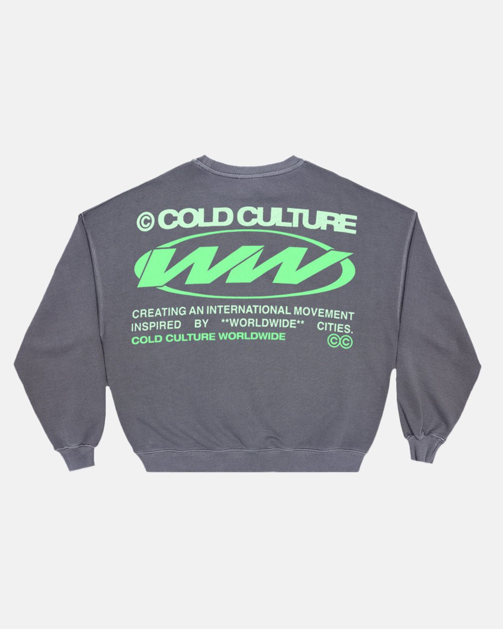 WORLDWIDE CIRCLE CREWNECK DARK GREY - COLD CULTURE