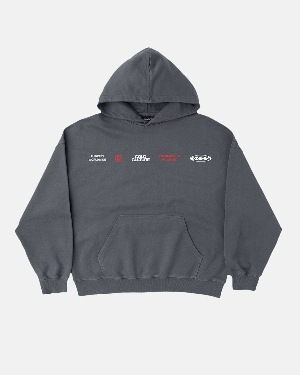 WORLDWIDE CIRCLE HOODIE DARK GREY - COLD CULTURE