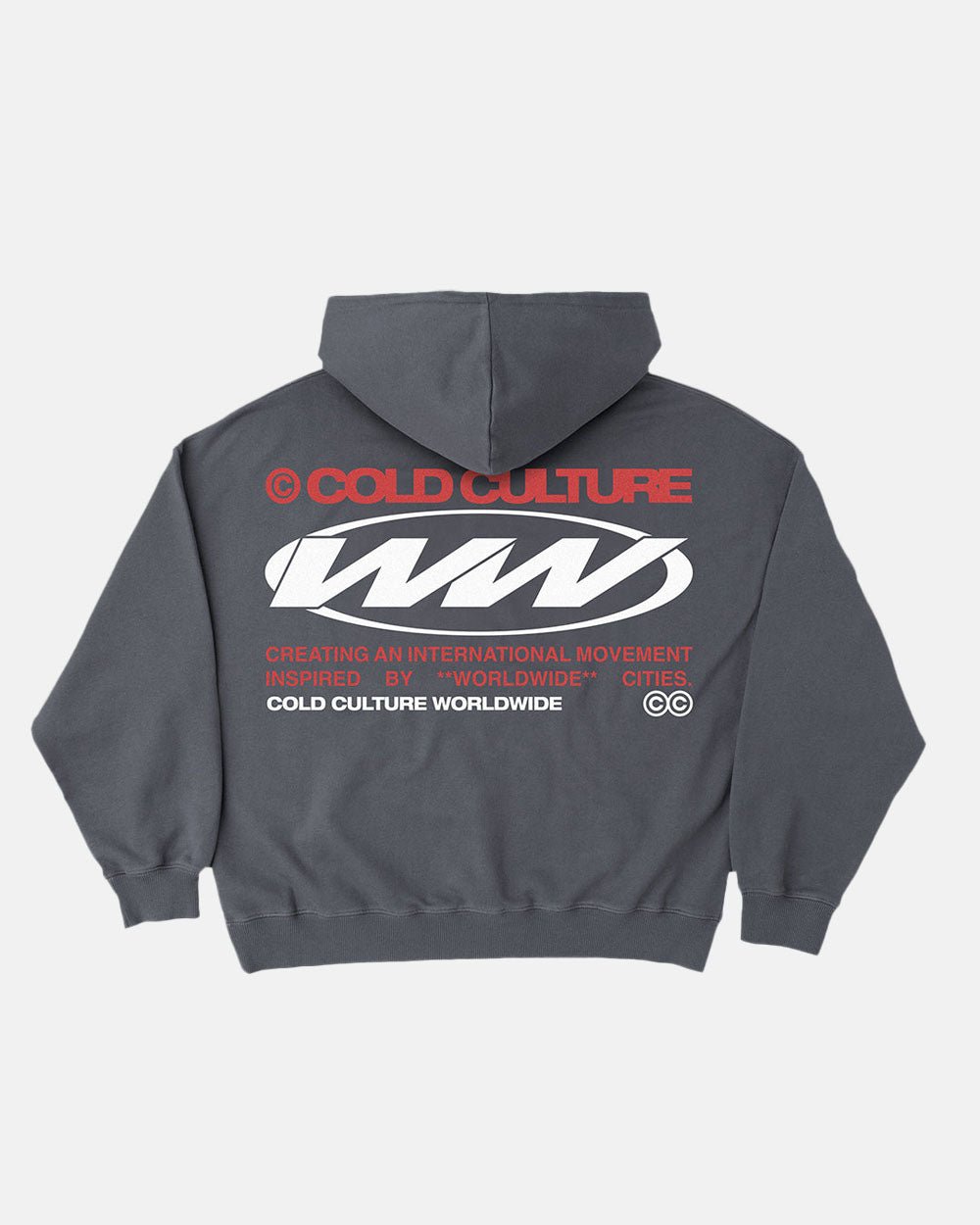 WORLDWIDE CIRCLE HOODIE DARK GREY - COLD CULTURE