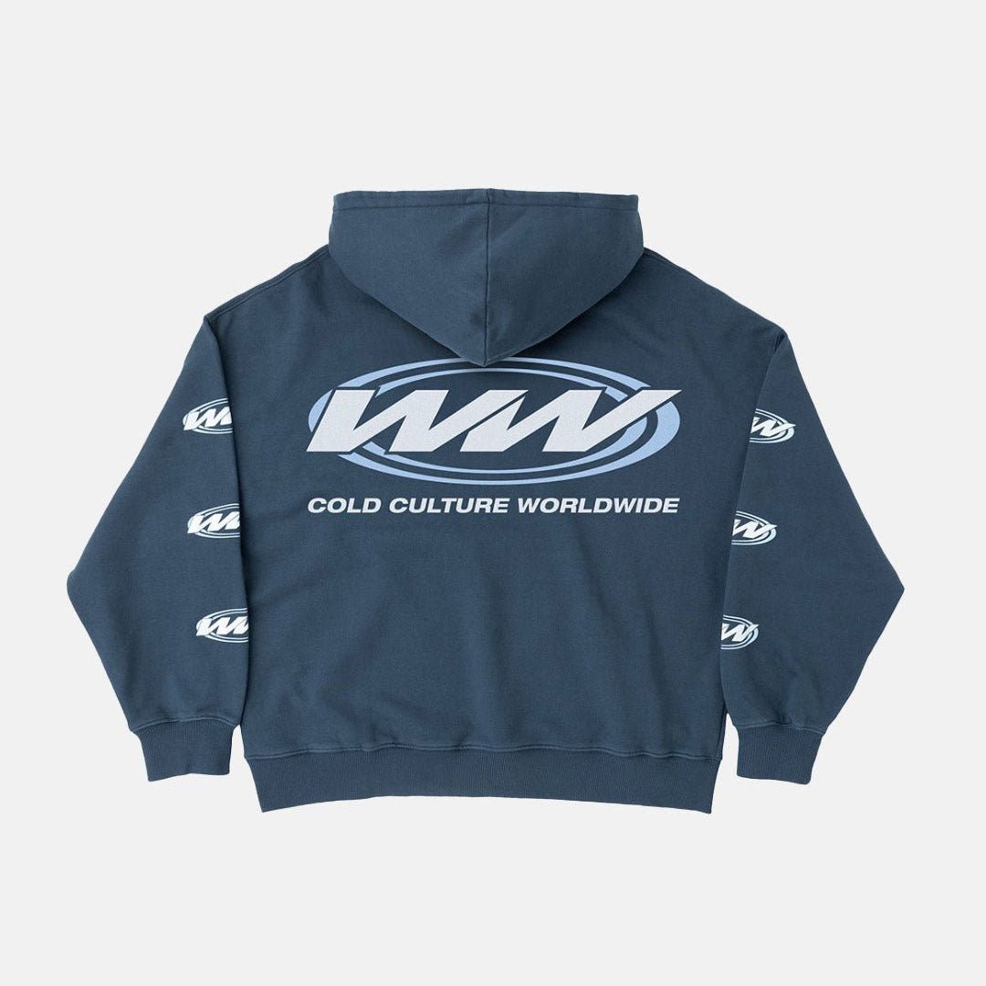 WORLDWIDE CIRCLE HOODIE SLATE BLUE - Cold Culture
