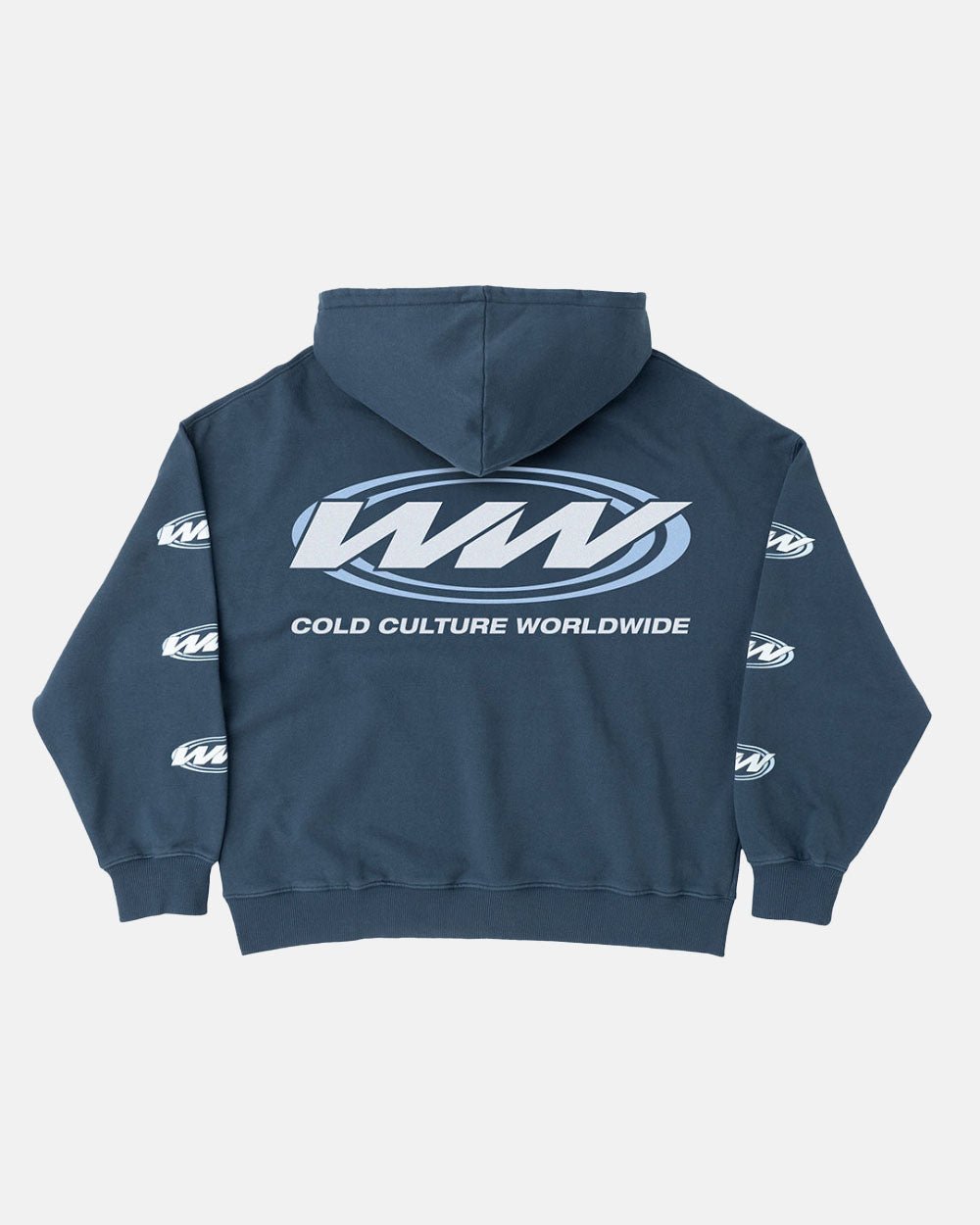 WORLDWIDE CIRCLE HOODIE SLATE BLUE - COLD CULTURE