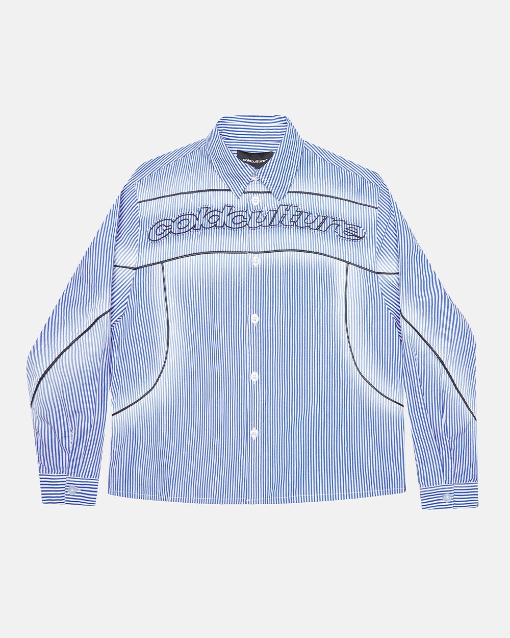 WORLDWIDE LONGSLEEVE SHIRT BLUE & WHITE - Cold Culture