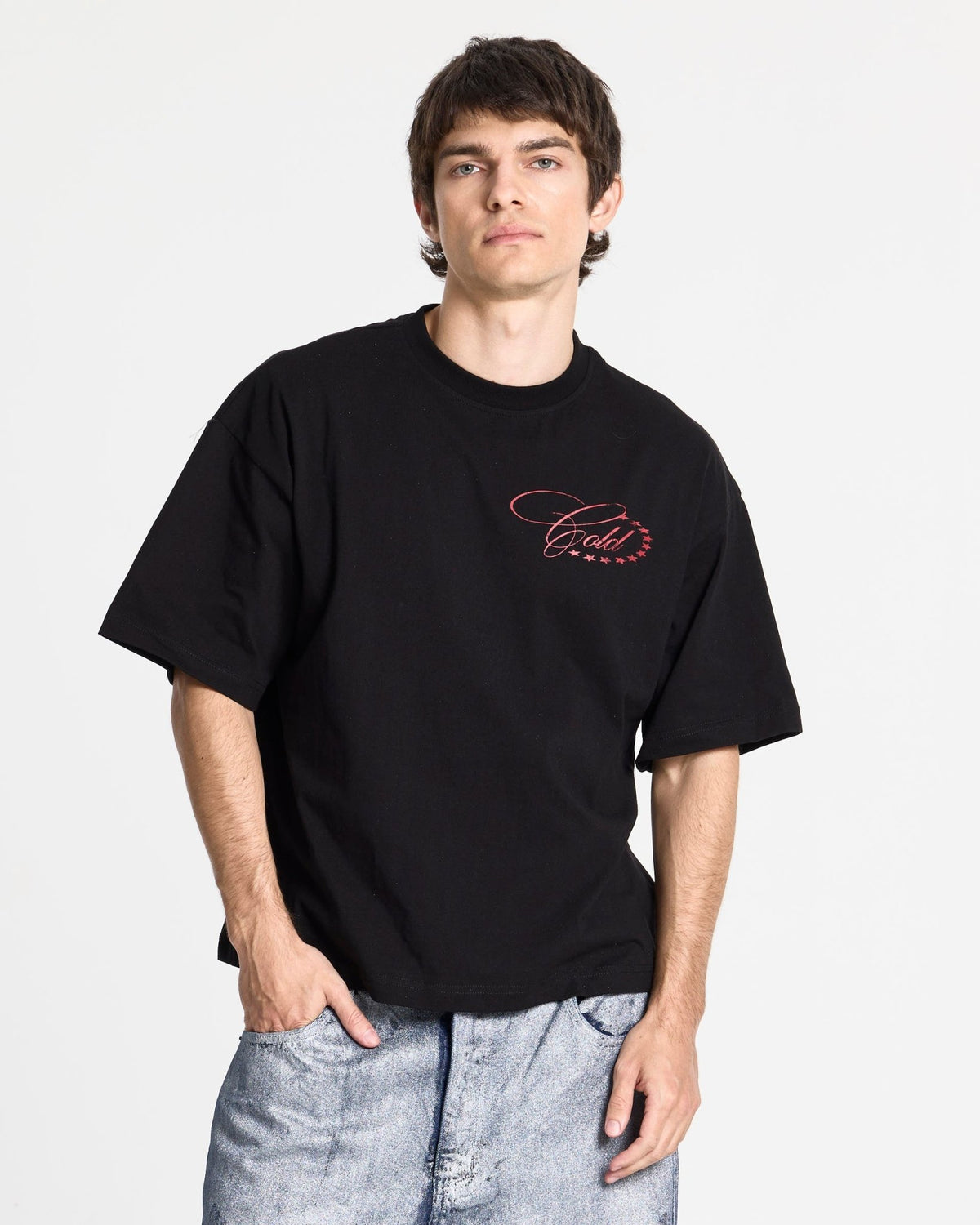 WORLDWIDE STARS TEE BLACK - Cold Culture