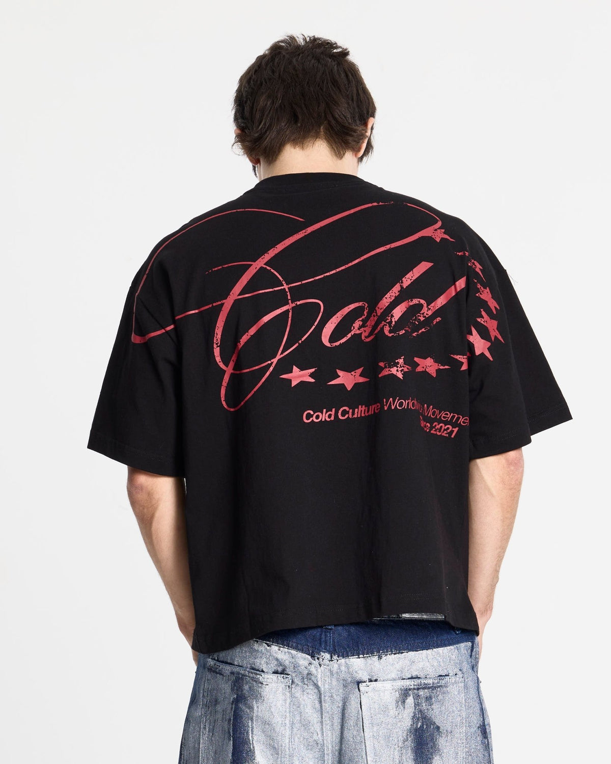 WORLDWIDE STARS TEE BLACK - Cold Culture