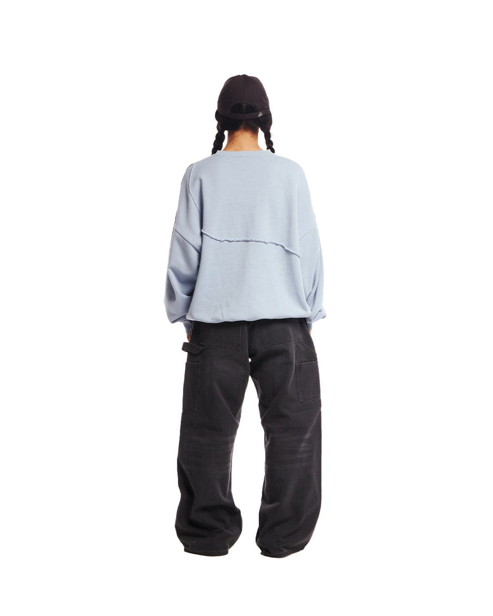 Y-Y PATCHWORK CREWNECK LAVENDER BLUE