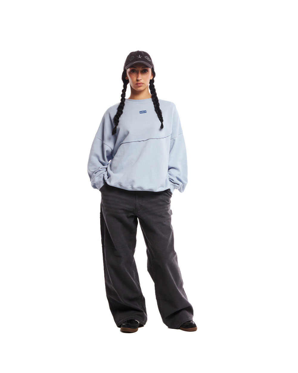 Y-Y PATCHWORK CREWNECK LAVENDER BLUE