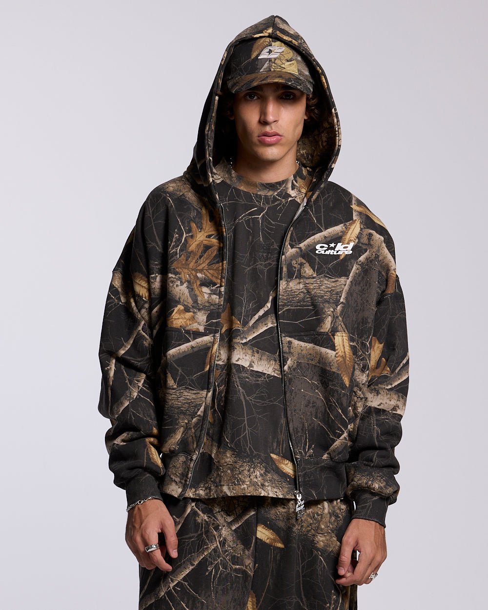 ZIP HOODIE REALTREE BLACK - COLD CULTURE