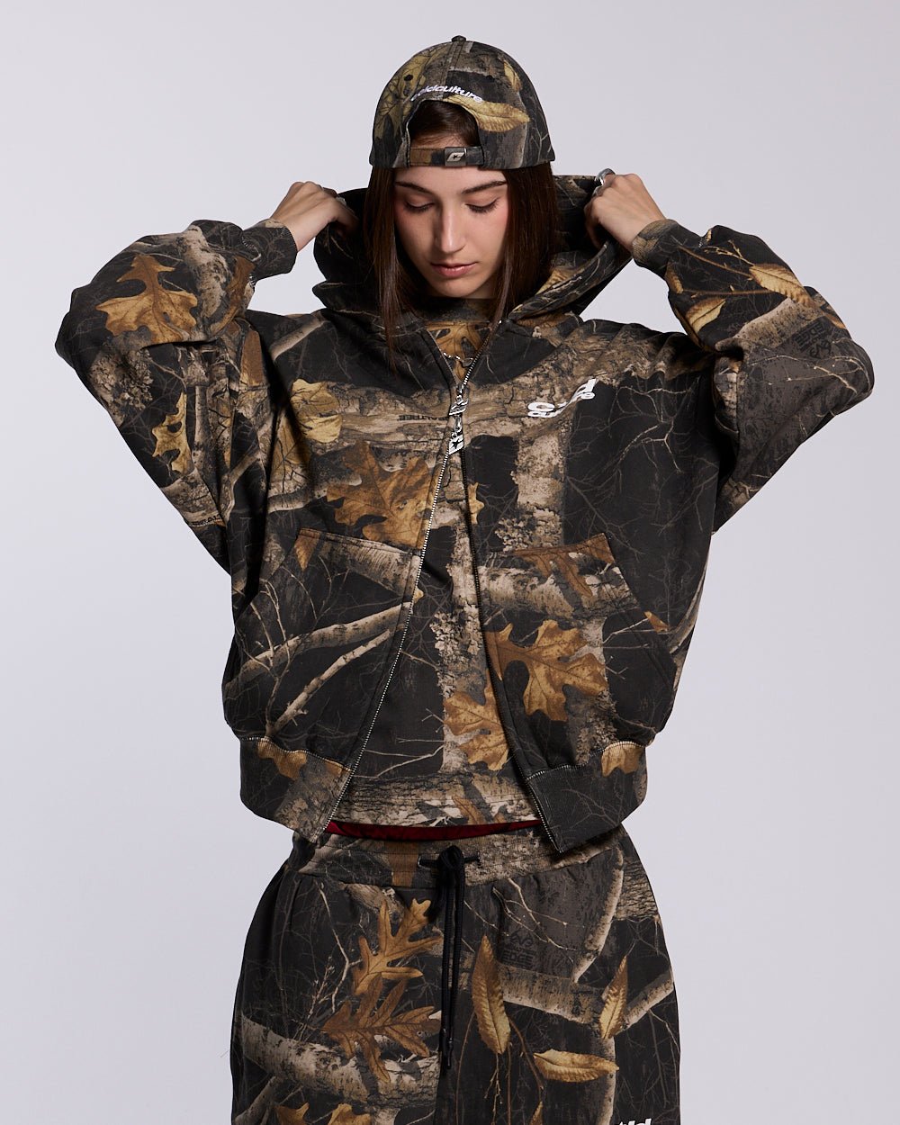 ZIP HOODIE REALTREE BLACK - COLD CULTURE