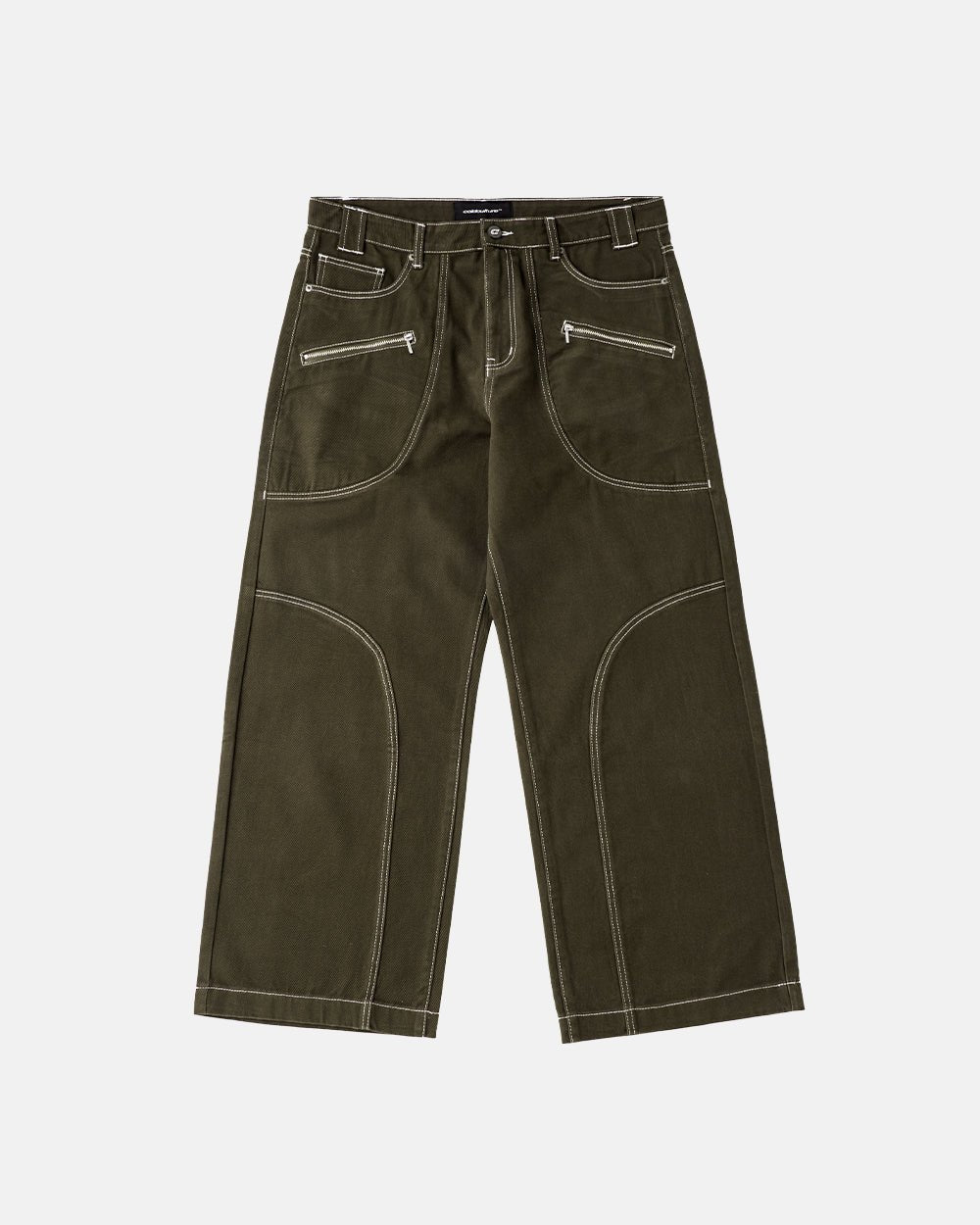 ZIP PANTS WOODPECKER GREEN - COLD CULTURE