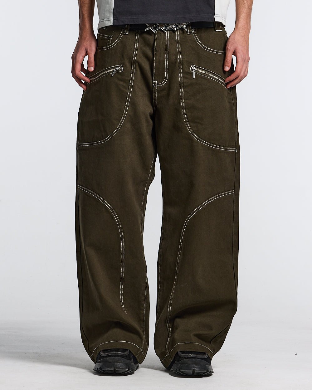 ZIP PANTS WOODPECKER GREEN - COLD CULTURE